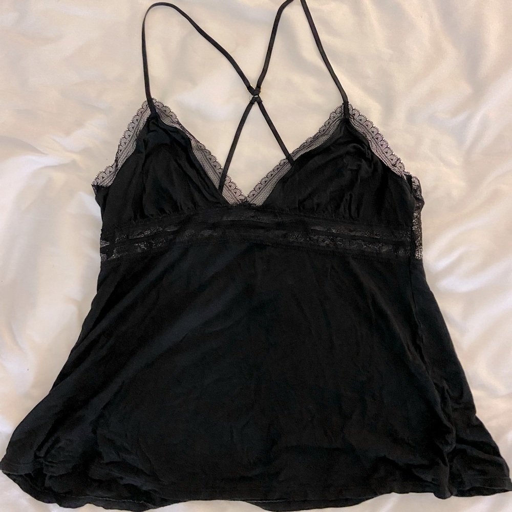 VS Black lace spaghetti-strap tank top
